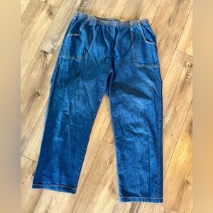 Vintage Denim Easy Pants VGUC | Size 20 | Elastic waist pockets 100% cotton